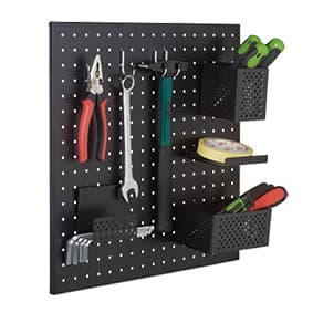 metal tool wall with accessories