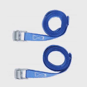 Wholesale 2-pack premium cam buckle straps, heavy-duty blue endless lashing tie down strap without hooks for pallet bundling factory supplier.
