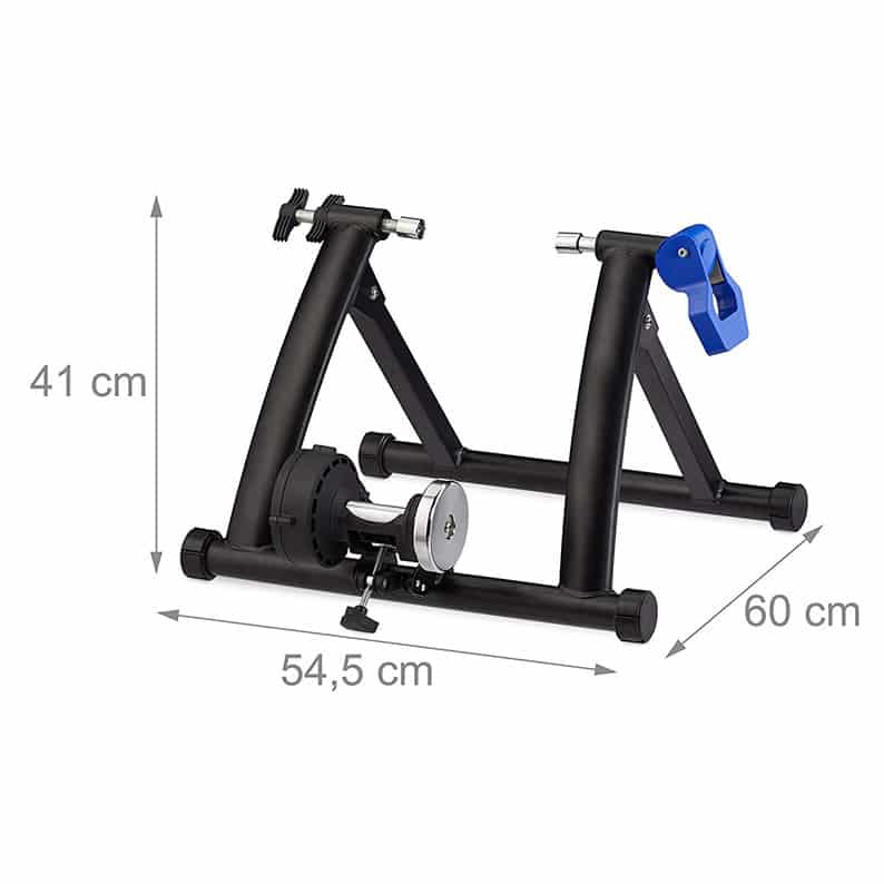 Wholesale indoor bicycle trainer stand dimensions, heavy-duty foldable magnetic cycling training rack size and specifications chart factory supplier.