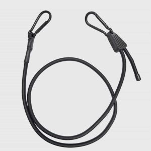 Wholesale heavy-duty black bungee cord with carabiner hooks, weatherproof anti-slip stretch strap for pickup truck roof rack cargo tie down factory supplier.